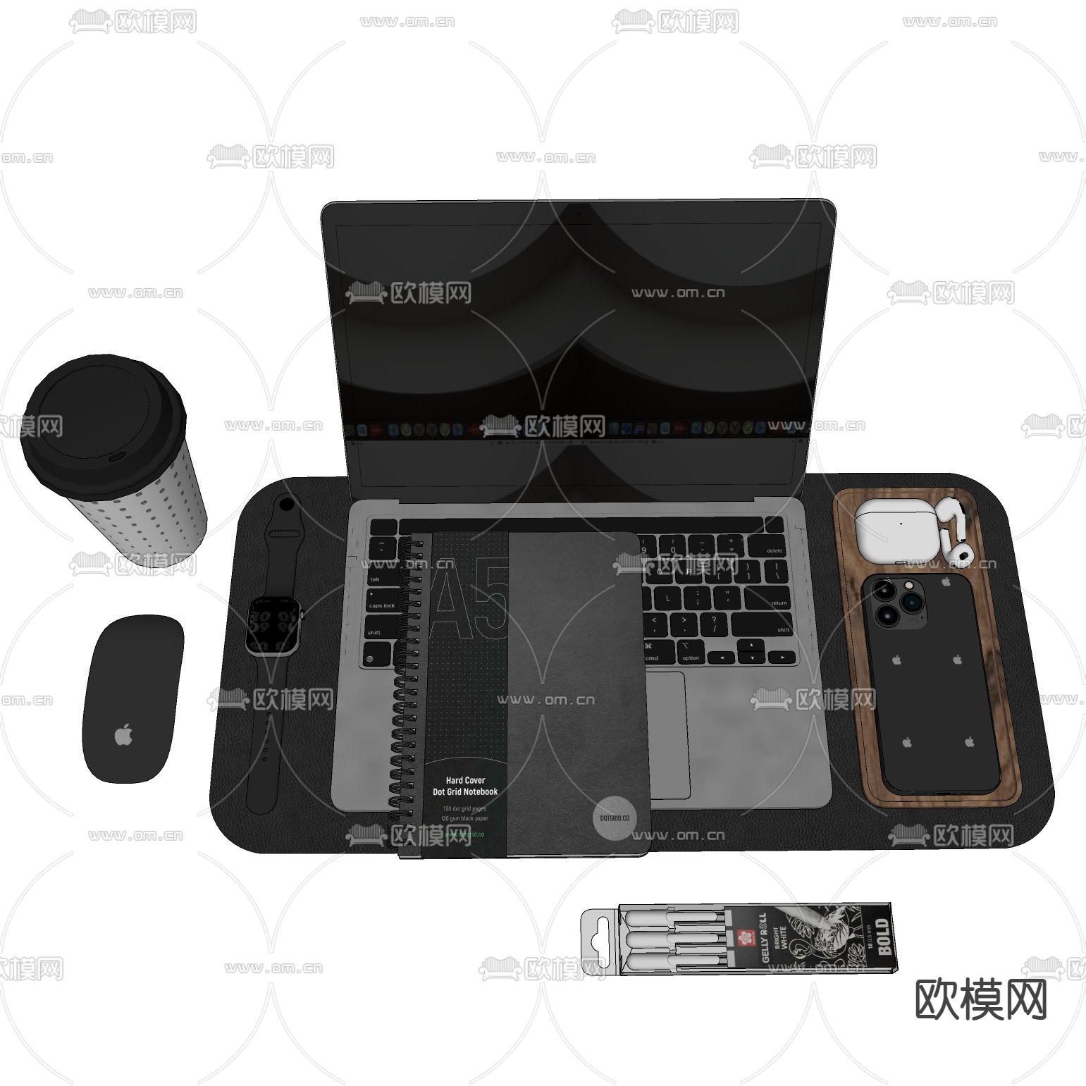 笔记本电脑 本子su模型下载（渲染图2）