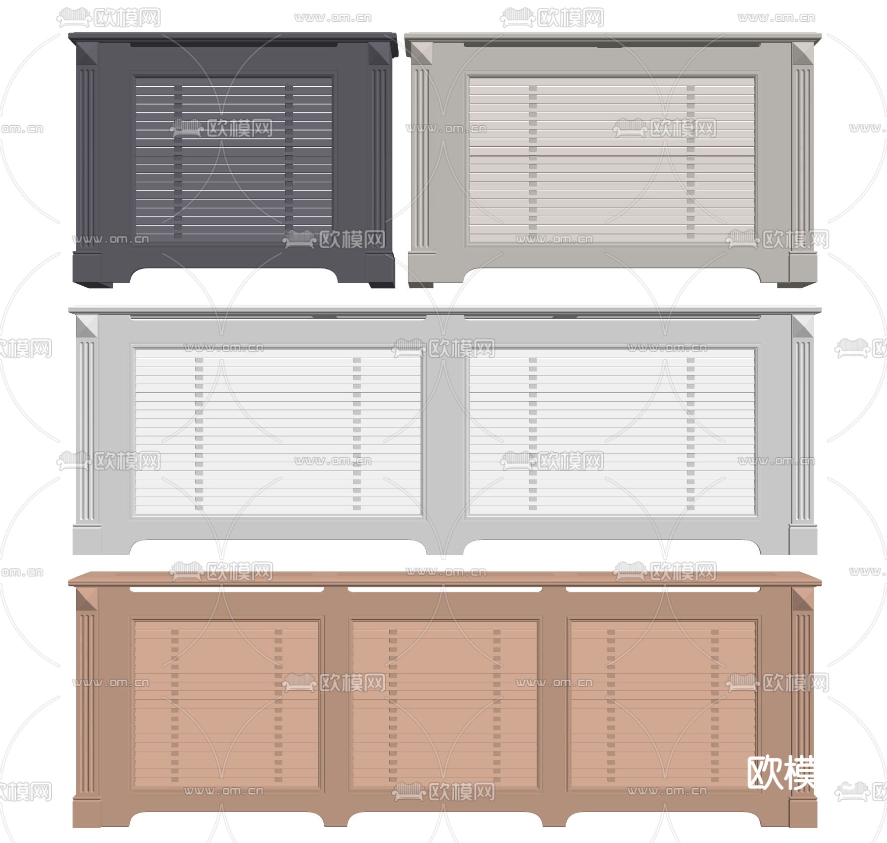 欧式暖气片 取暖器su模型下载（渲染图2）