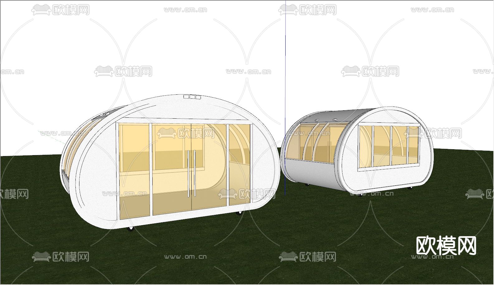 现代太空舱民宿su模型下载（渲染图3）