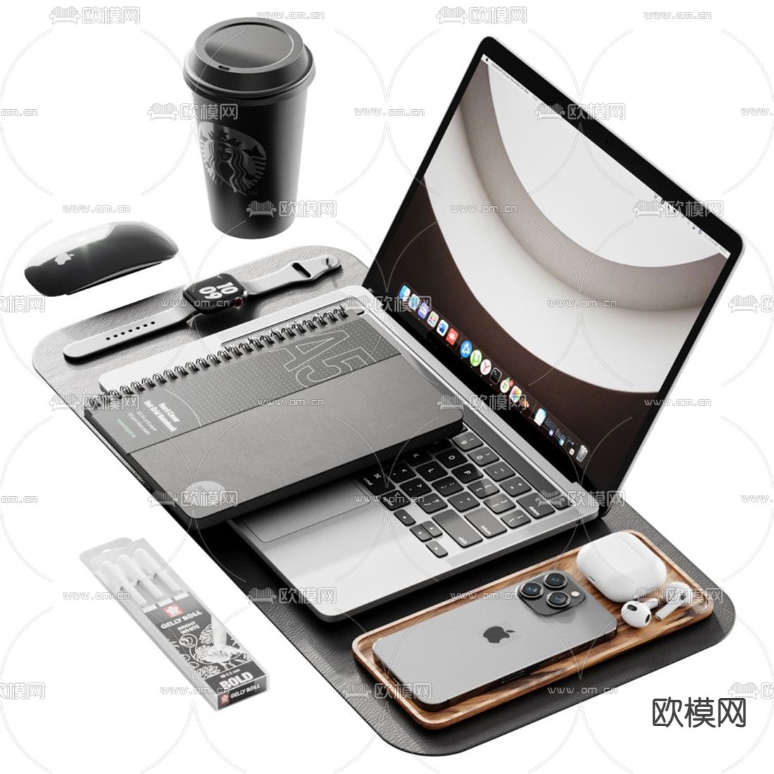 笔记本电脑 本子su模型下载（渲染图1）