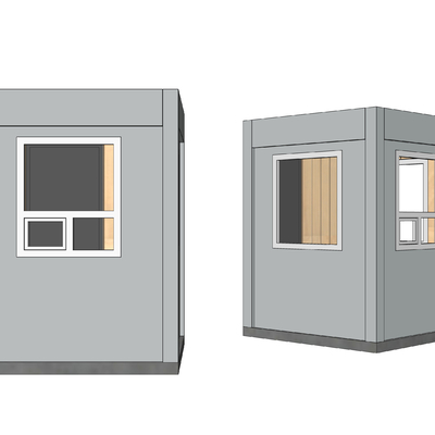 现代保安亭 岗亭su模型