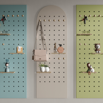  现代洞洞板 壁挂su模型 