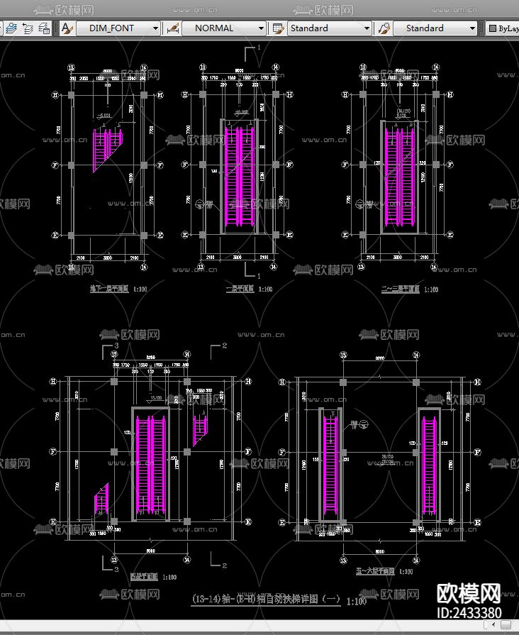 自动扶梯cad大样图下载（渲染图3）