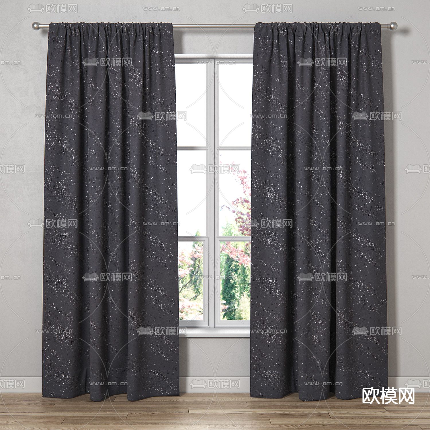 现代轻奢创意遮光窗口免费3d模型下载