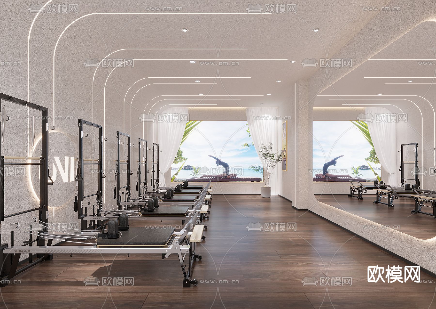 机械训练室 瑜伽室3d模型下载（渲染图1）