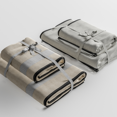  现代毛巾 浴巾su模型 