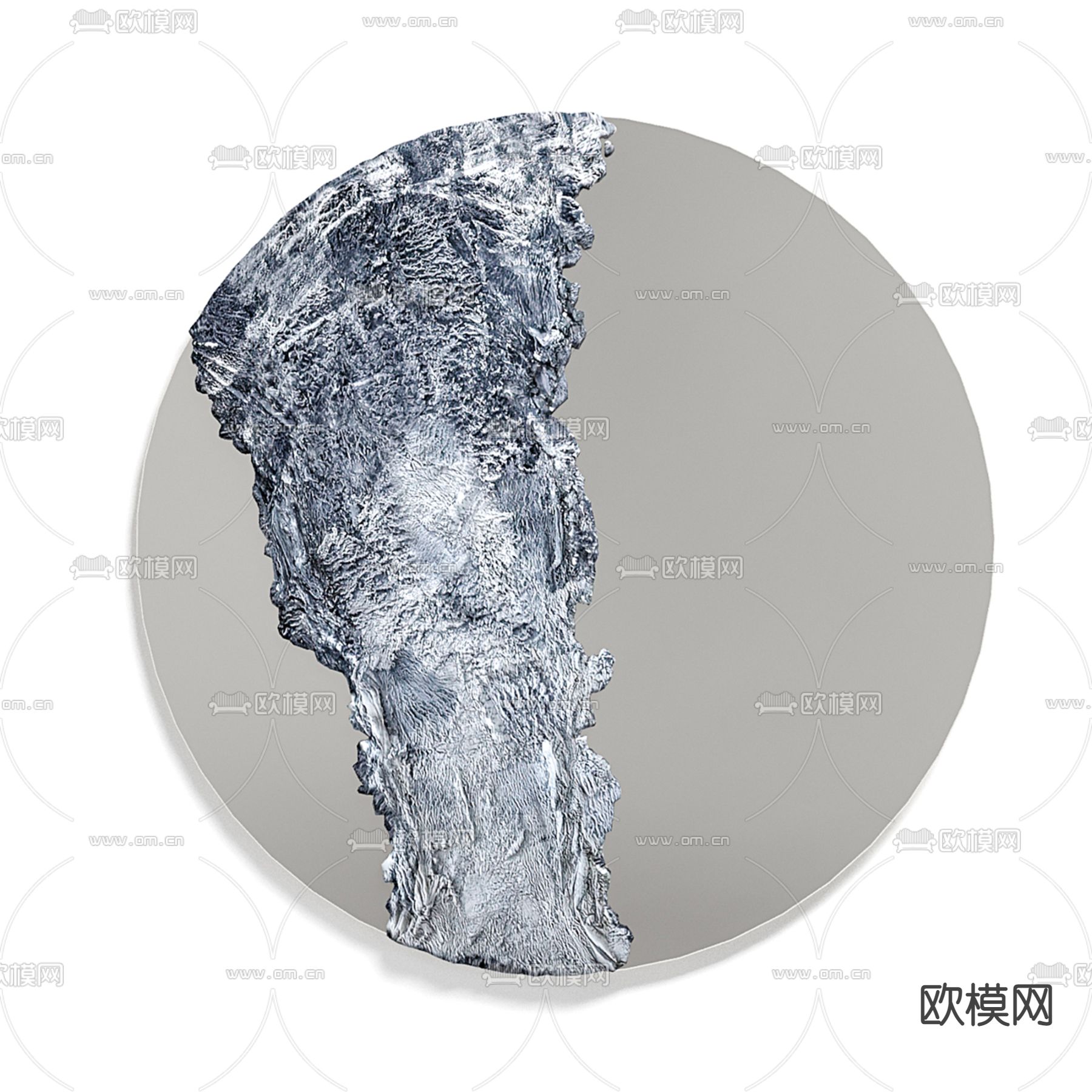 岩石圆形镜子3d模型下载