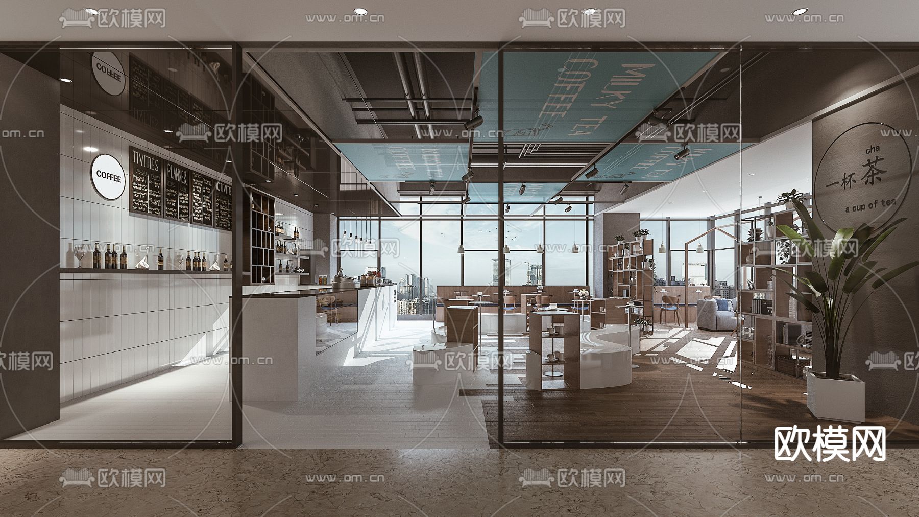 工业风奶茶店3d模型下载（渲染图3）