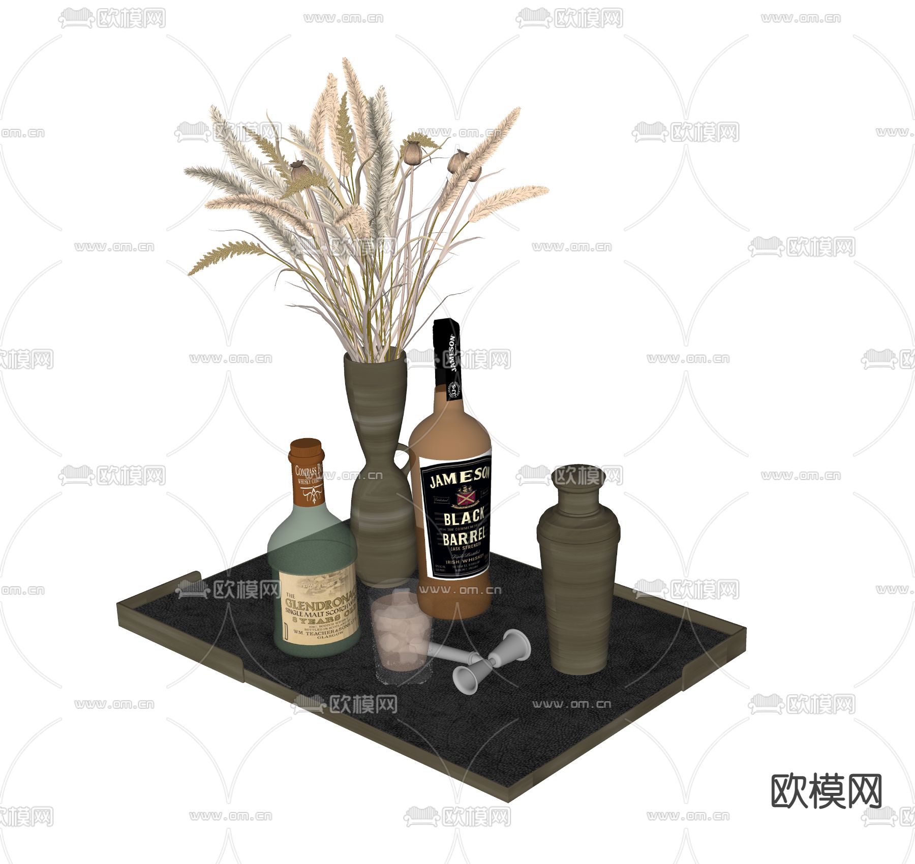 洋酒 酒水 杯子su模型