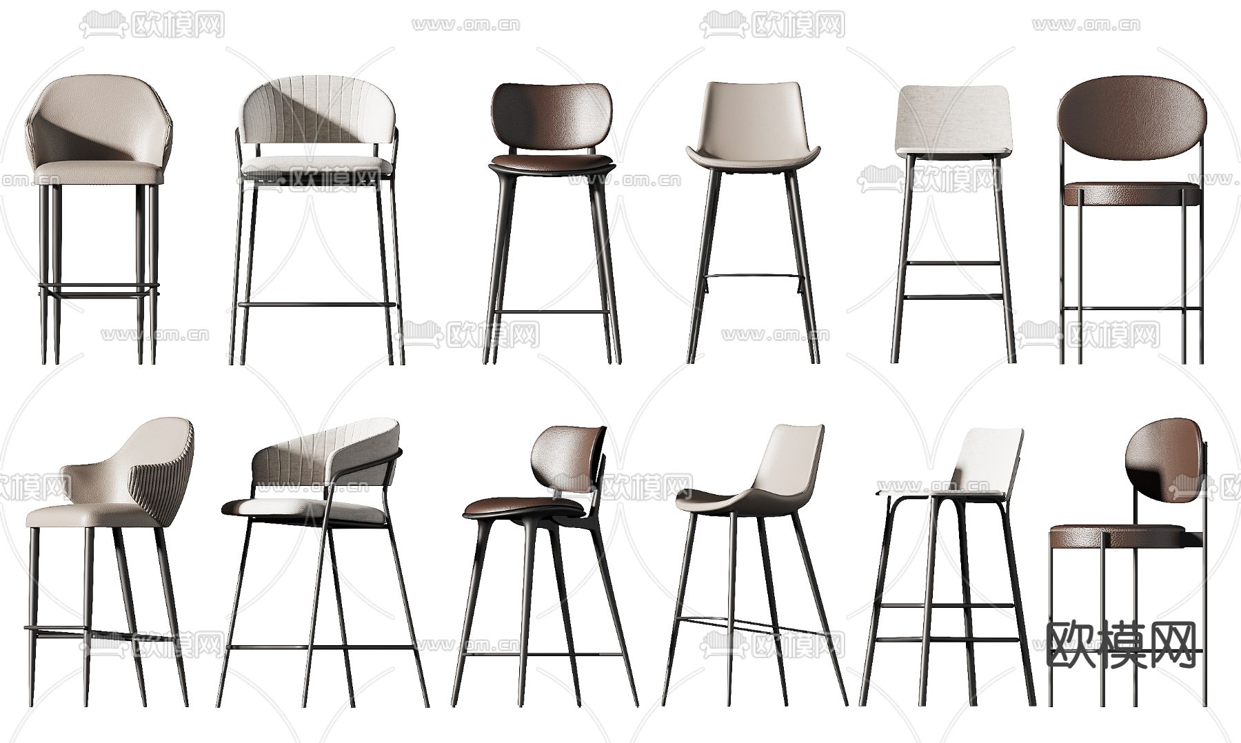 现代吧椅 吧凳3d模型下载