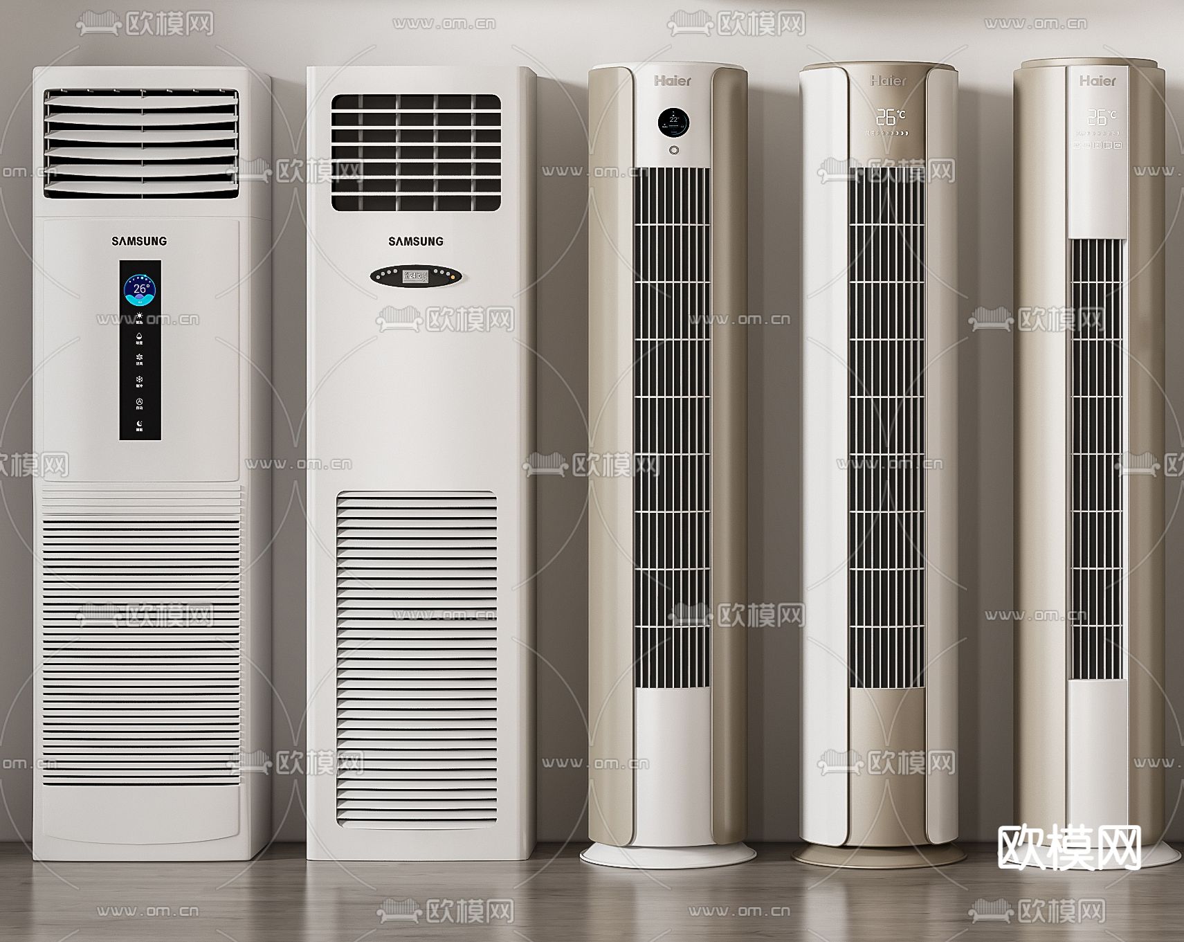 立式空调 挂机 外机3d模型下载（渲染图2）