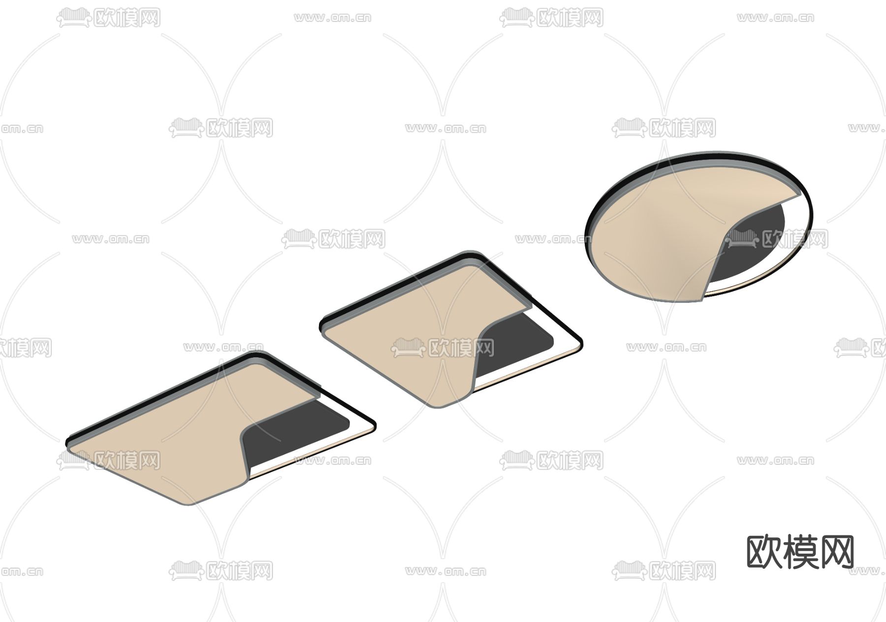 现代吸顶灯su模型下载（渲染图2）