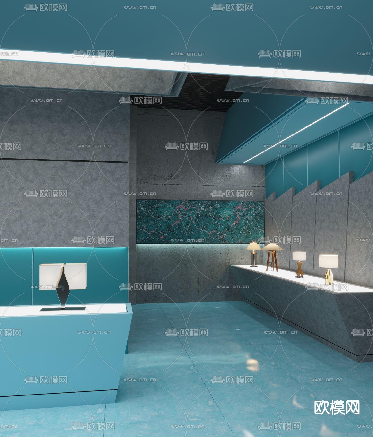 灯具展示 展厅免费3d模型下载（渲染图2）