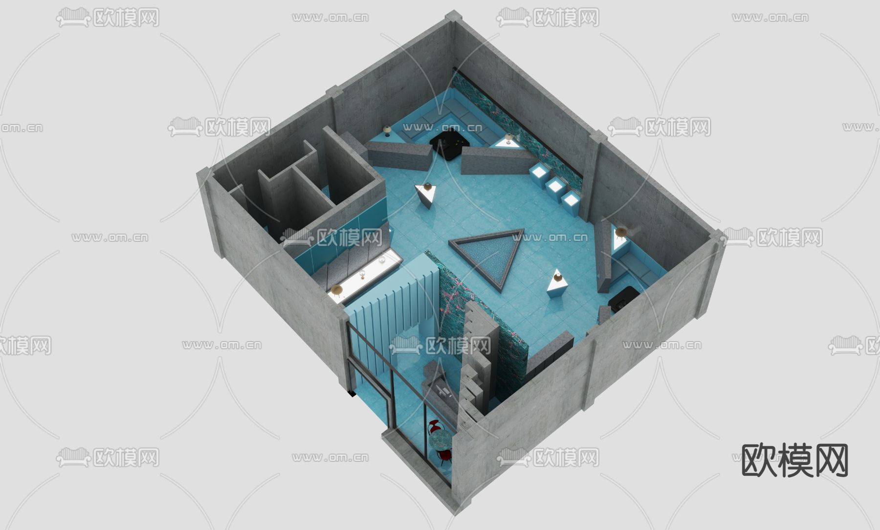 灯具展示 展厅免费3d模型下载（渲染图4）