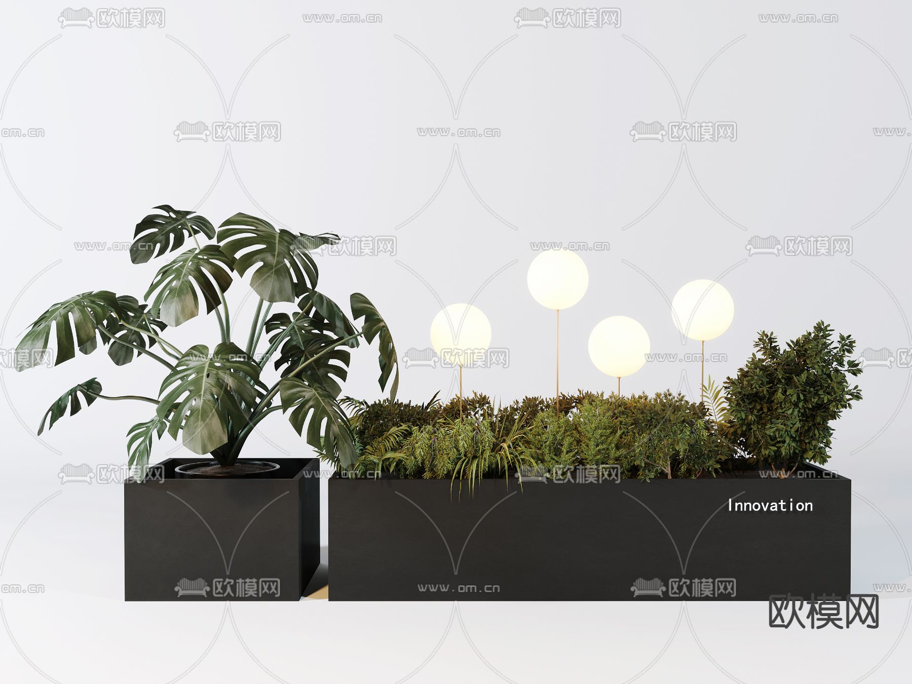 花箱花坛 植物盆栽3d模型下载