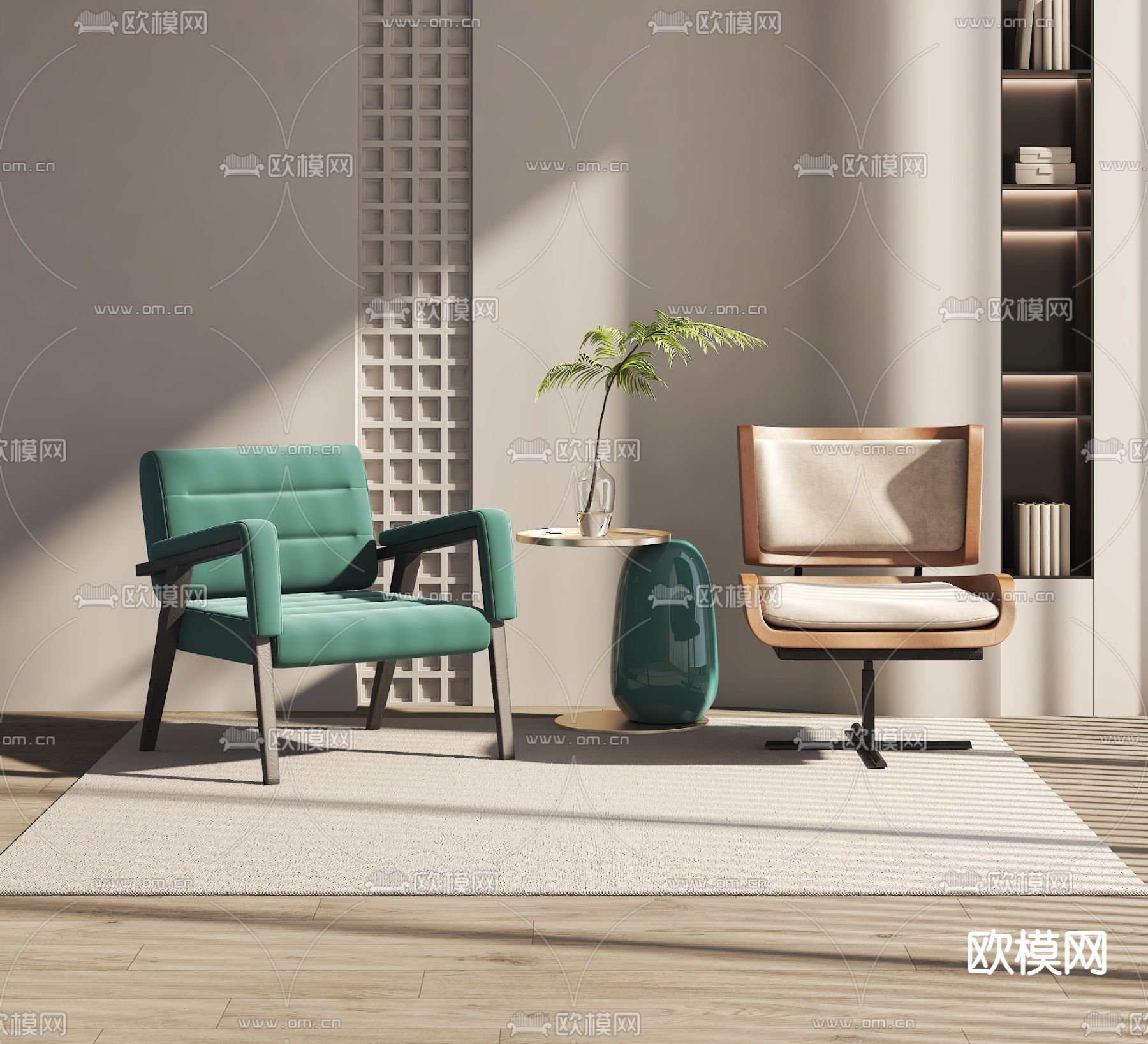 现代休闲椅子3d模型下载_ID12259364_3dmax免费模型-欧模网