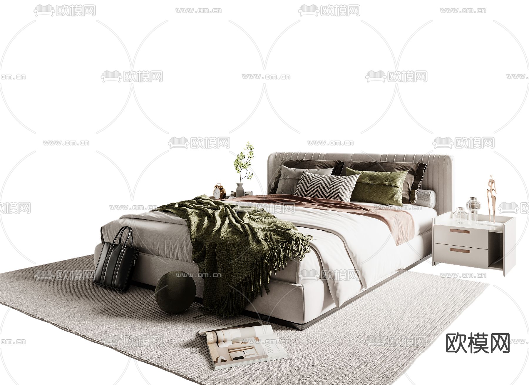 Poliform双人床3d模型下载