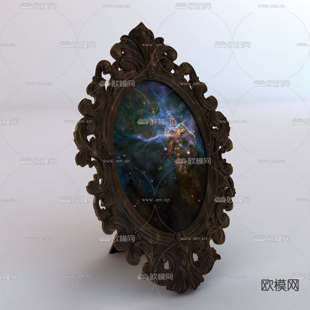 欧式古典雕花创意相框免费3d模型下载