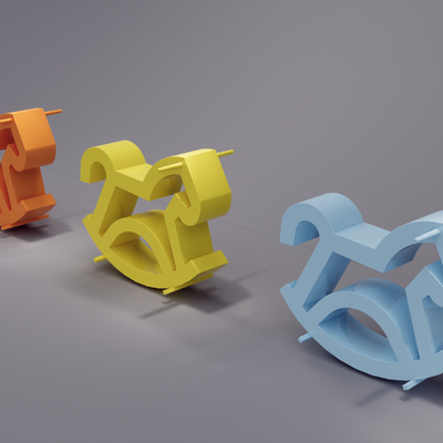  现代儿童木马su模型 