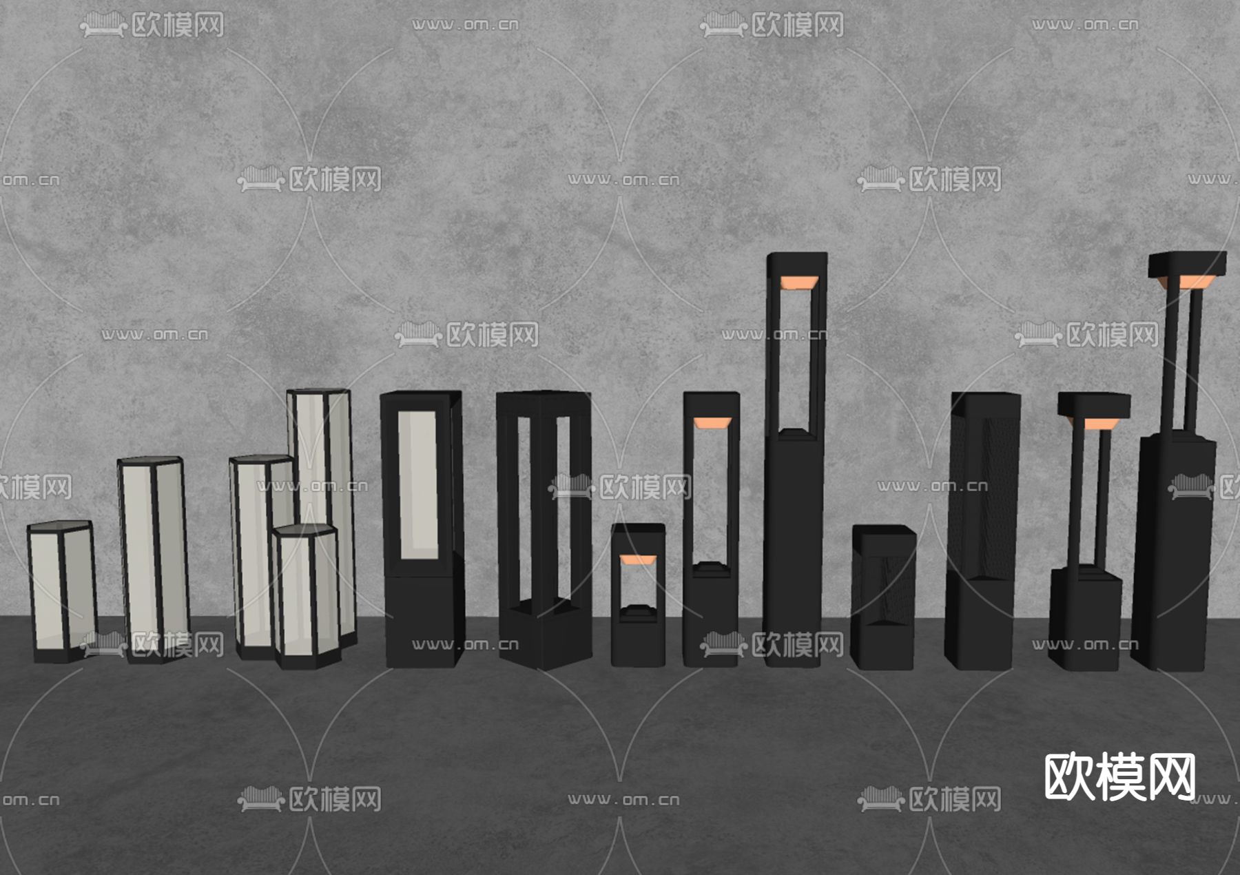 景观灯 草坪灯 户外灯su模型下载（渲染图2）