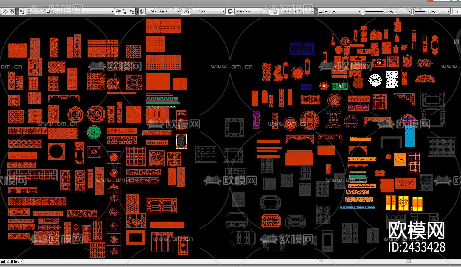 镂空雕花cad图库下载