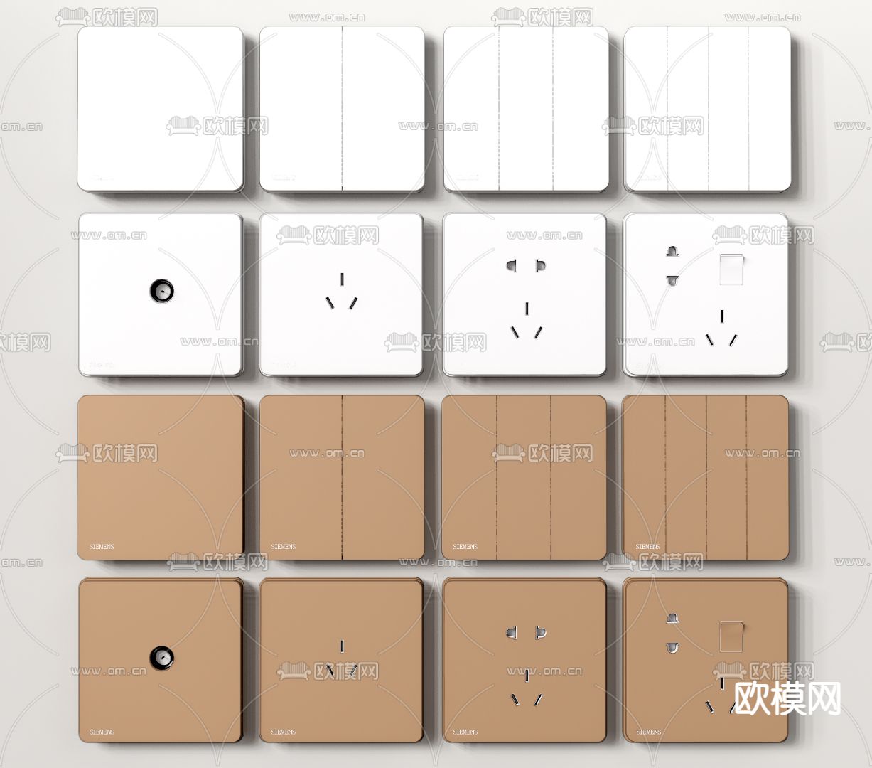现代插座开关su模型下载（渲染图1）