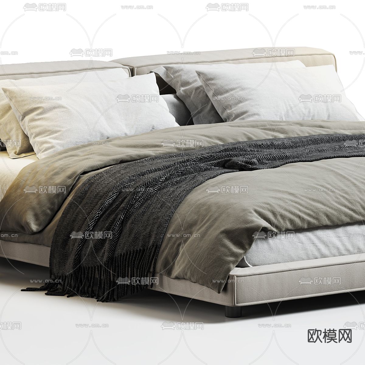 MISSANA 双人床3d模型下载（渲染图2）