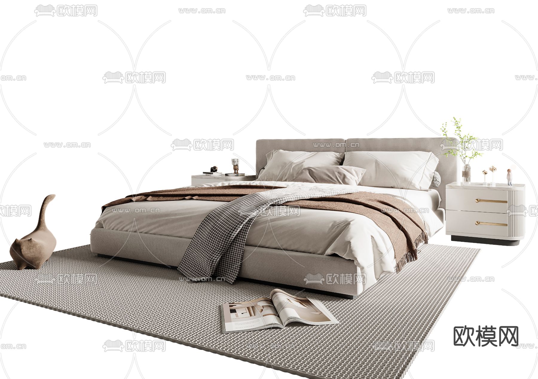 Poliform双人床3d模型下载