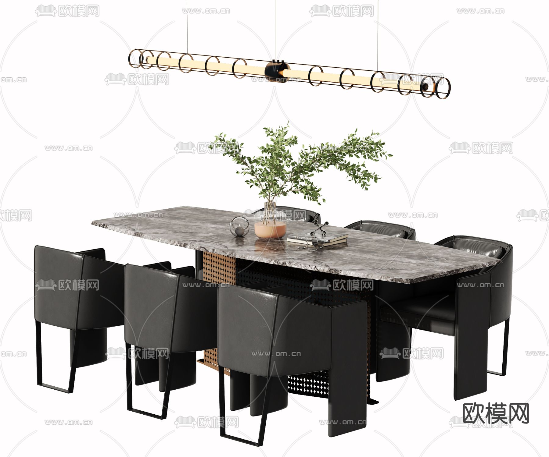 现代餐桌椅3d模型下载