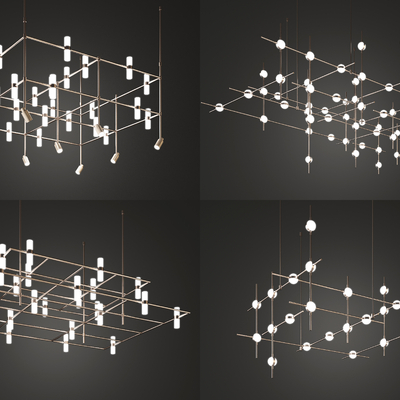  矩阵吊灯 大堂吊灯su模型 