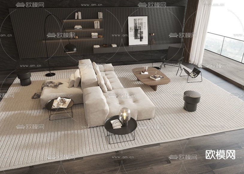 B&B Italia 组合沙发 模块沙发3d模型下载