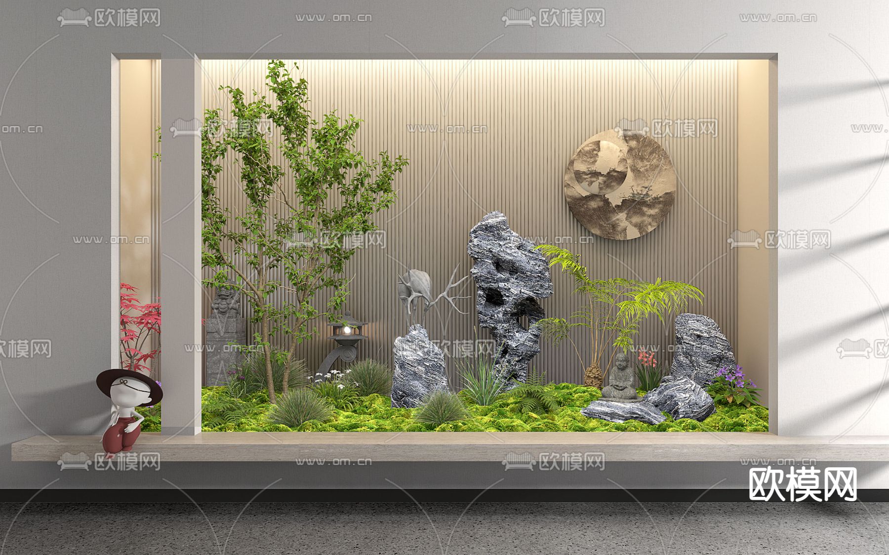 室内植物堆 景观小品3d模型下载