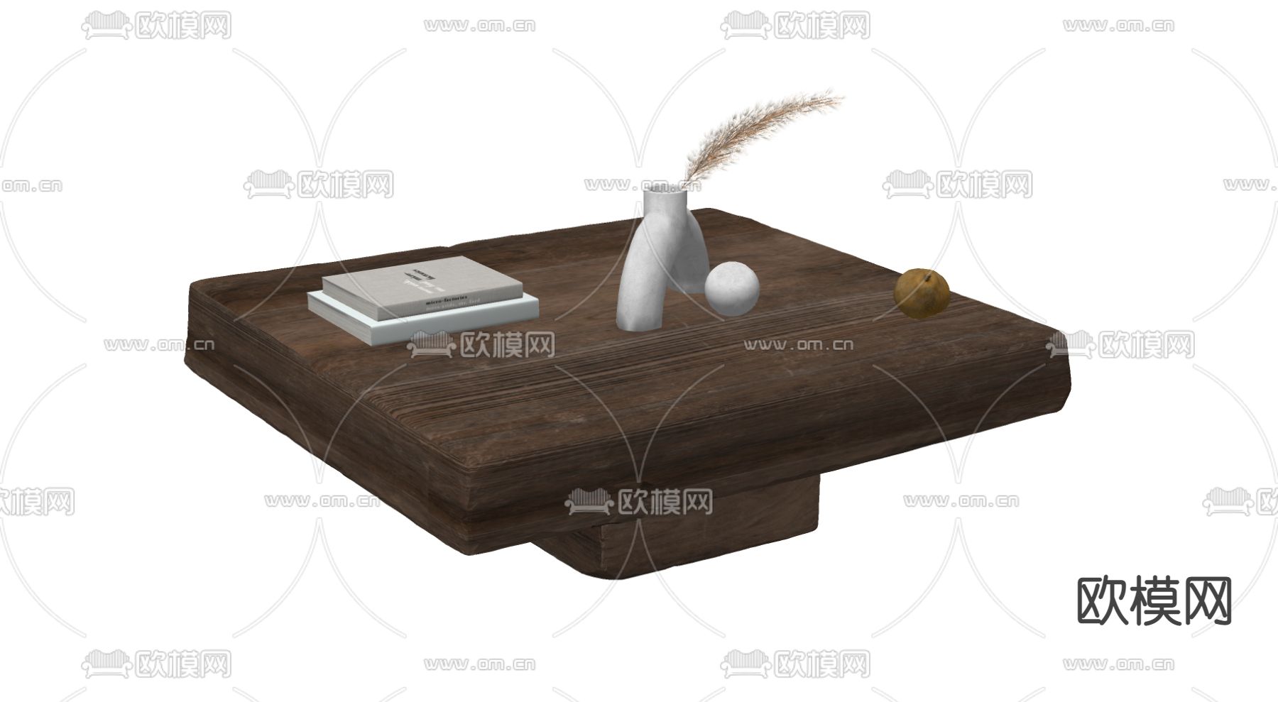侘寂风茶几su模型