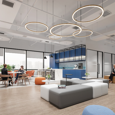  办公室茶水间 休闲区su模型 