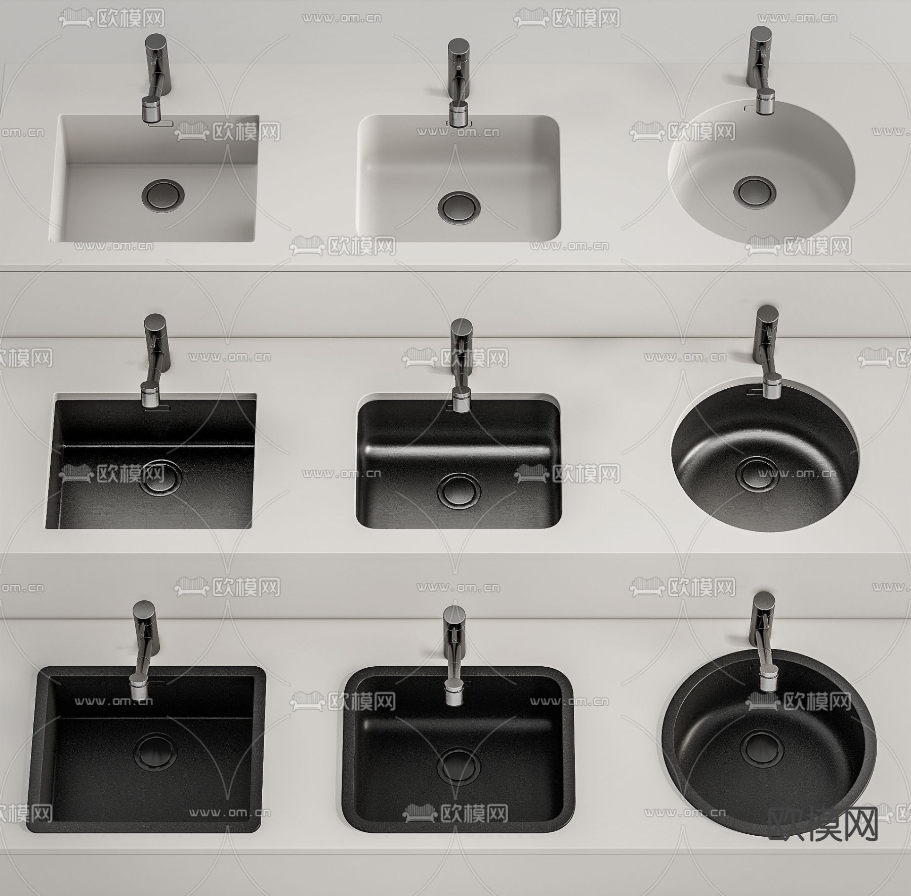 嵌入式水槽 洗菜池su模型下载（渲染图1）