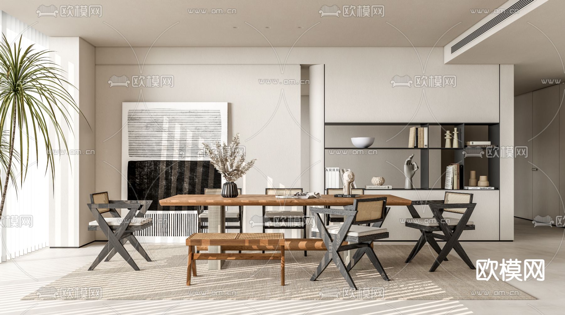 侘寂风餐厅su模型下载_ID12263567_sketchup模型下载-欧模网