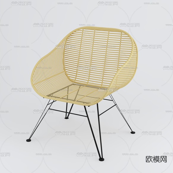 北欧极简创意休闲椅免费3d模型下载