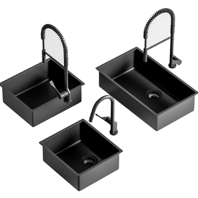  现代水槽 洗菜池su模型 