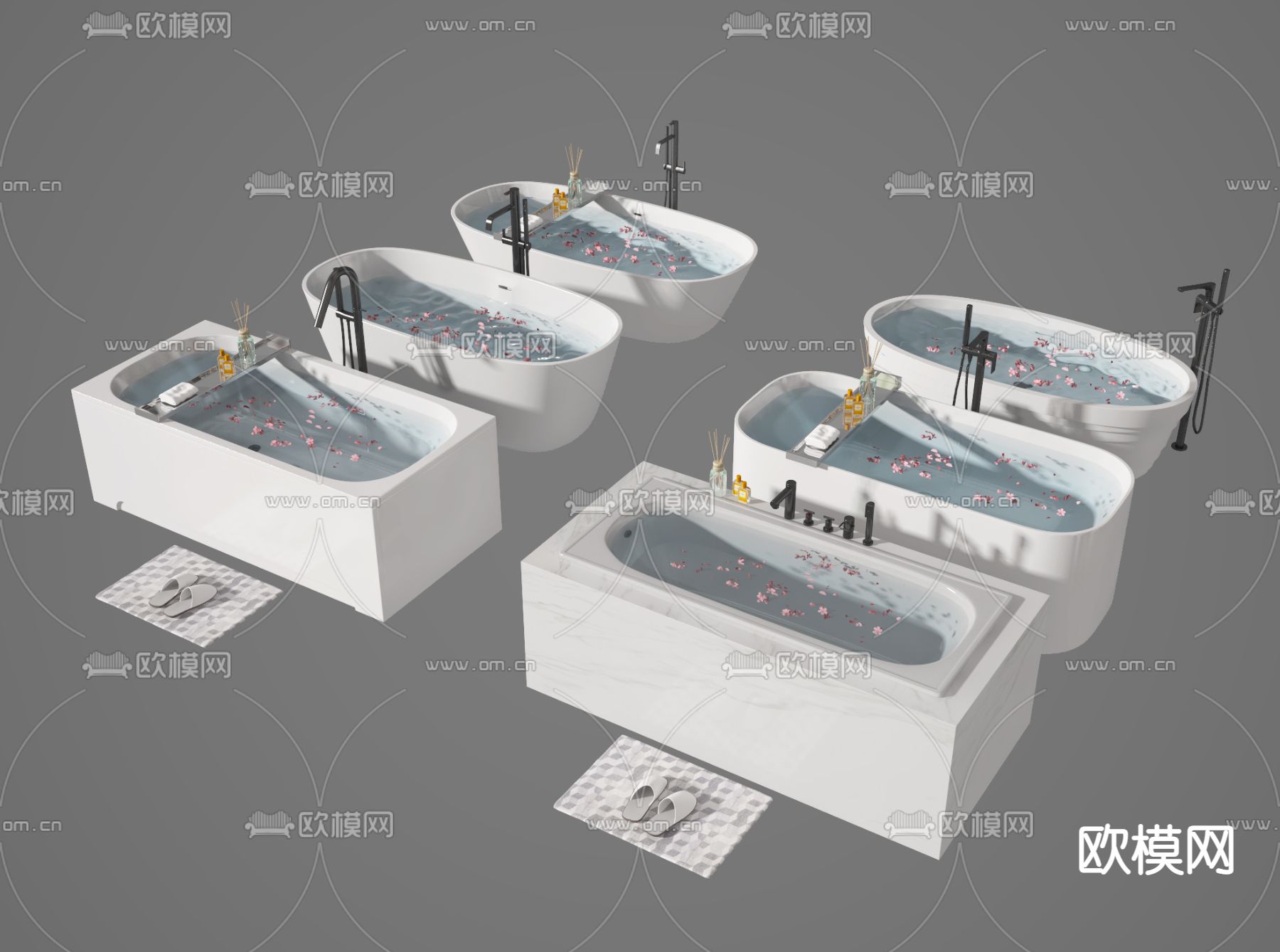 现代浴缸su模型下载（渲染图1）