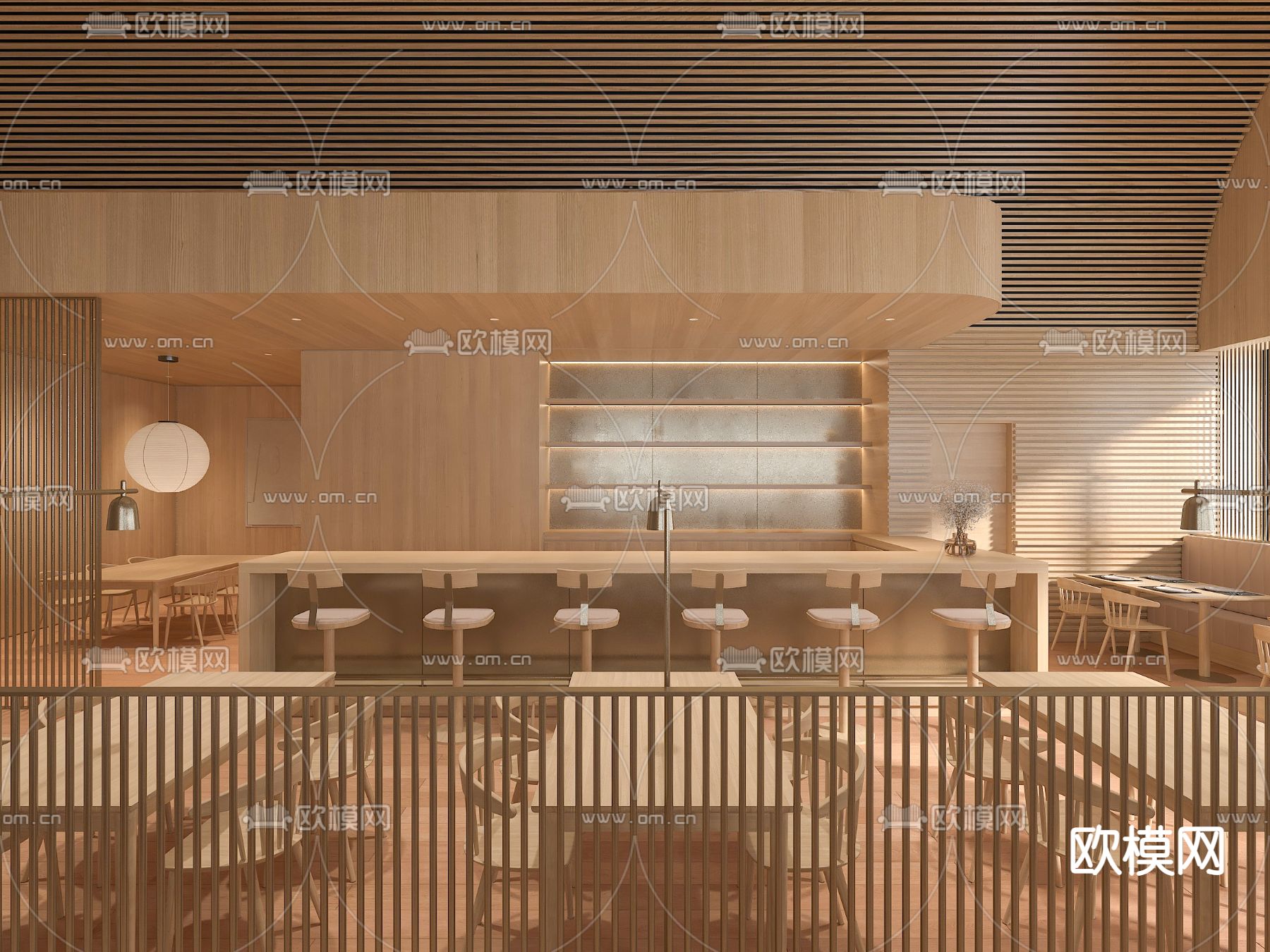 现代中餐厅su模型