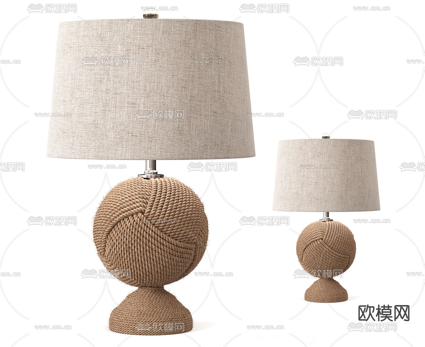 pertica 麻绳编织台灯3d模型下载（渲染图1）