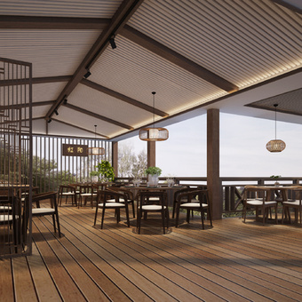 新中式农家乐客栈3d模型