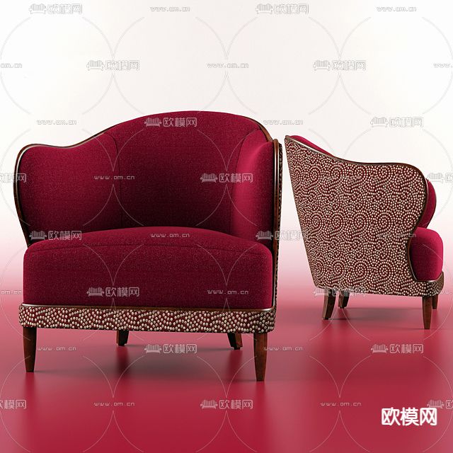 现代轻奢创意单人沙发免费3d模型下载