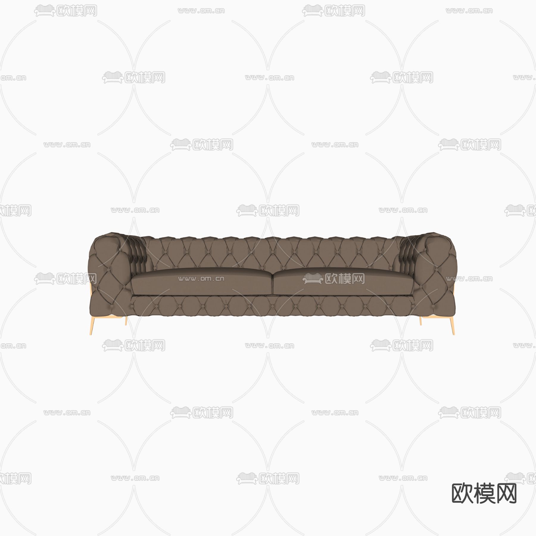 欧式双人沙发su模型下载（渲染图3）