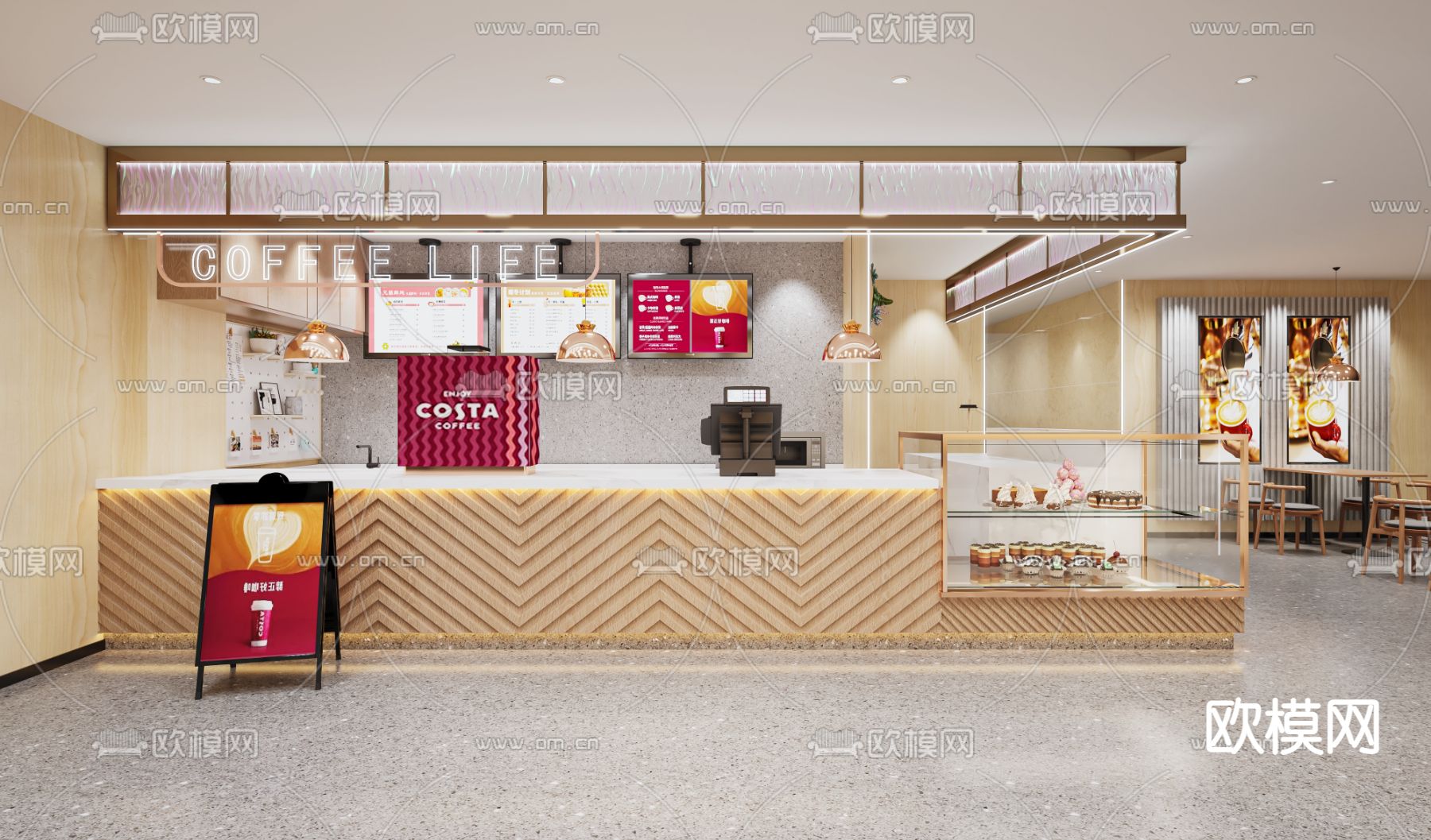 北欧风咖啡店3d模型下载（渲染图3）