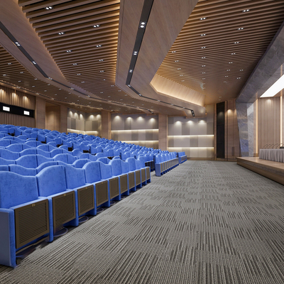  现代阶梯报告厅 汇报厅su模型 