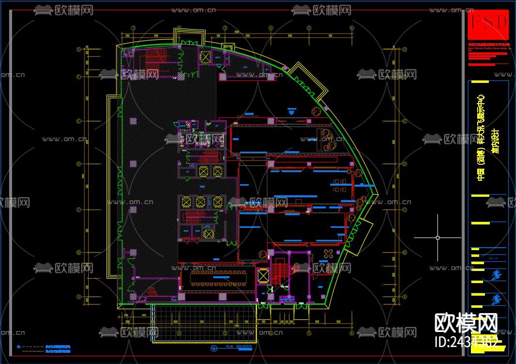 科大讯飞淄博展厅CAD施工图-免费3dmax模型库-欧模网