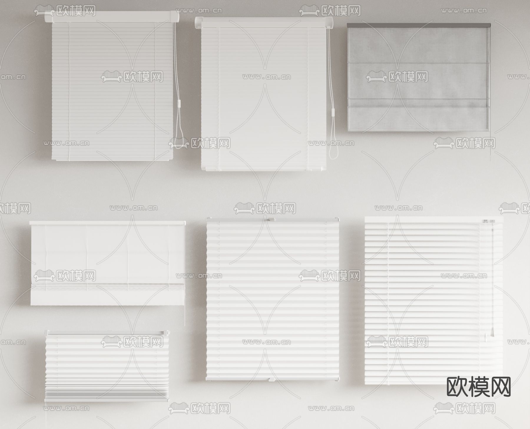 百叶窗 布帘su模型下载（渲染图1）