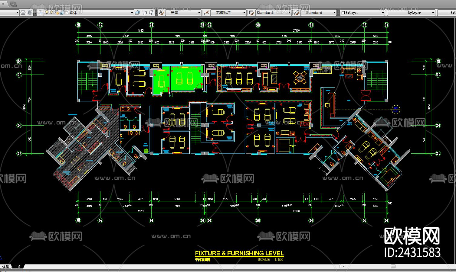 新中式休闲桑拿spa会所cad平面图下载（渲染图4）