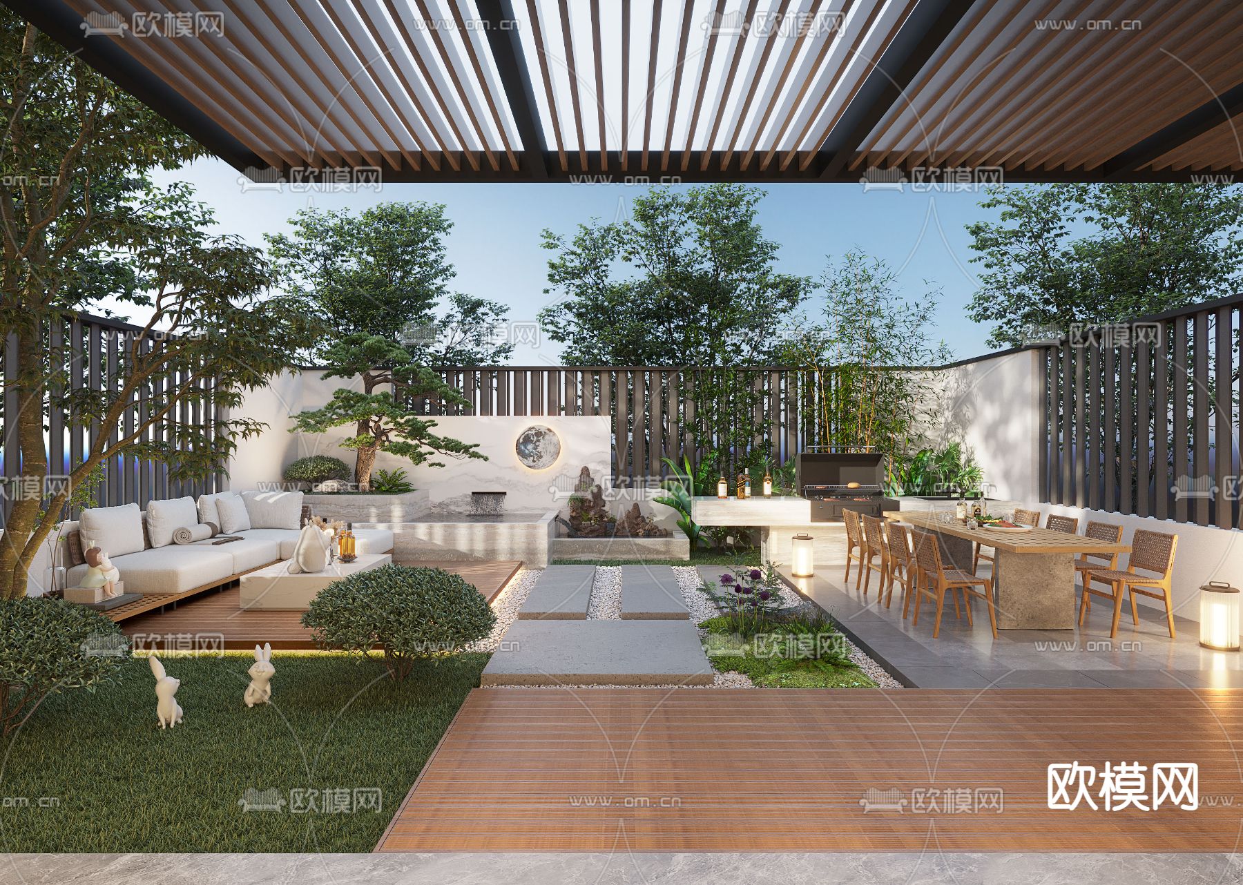 庭院景观 阳台花园3d模型